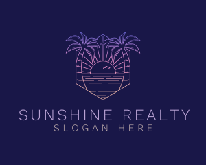 Summer Sunset Beach logo design