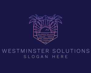 Summer Sunset Beach logo design