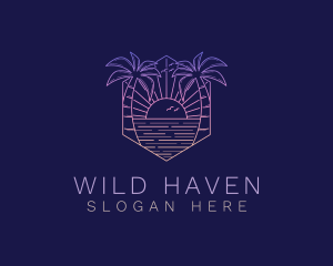 Summer Sunset Beach logo design