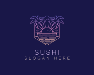 Summer Sunset Beach logo design