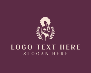 Female - Afro Woman Bikini logo design