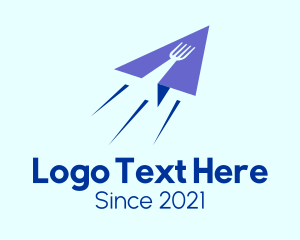 Paper Plane Fork logo design