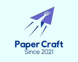 Paper Plane Fork logo design