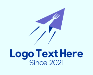 Caterer - Paper Plane Fork logo design