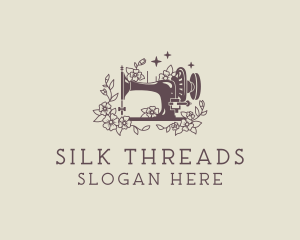 Floral Sewing Machine logo design