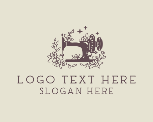 Floral Sewing Machine Logo