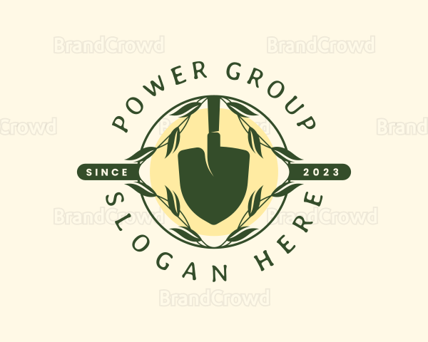 Shovel Leaves Gardening Logo