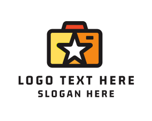Photographer - Star Camera Outline logo design