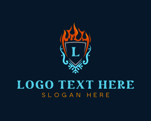 Heat - Cooling Heating Shield logo design