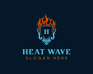 Heat - Cooling Heating Shield logo design