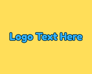 Blue Text Wordmark Logo