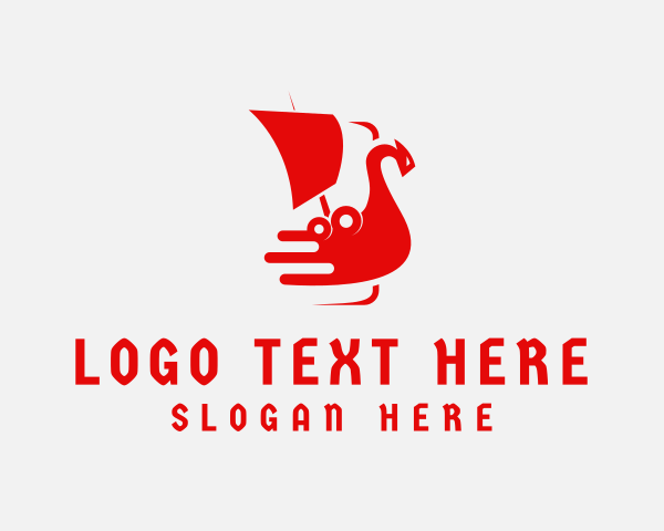 Travelling - Norse Longship Sailing logo design