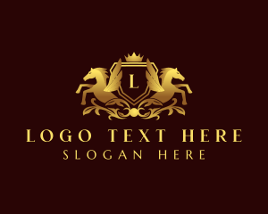 Gold - Royal Pegasus Shield logo design