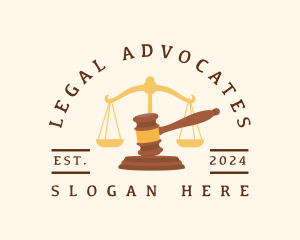 Justice Scale Gavel logo design