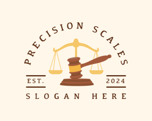 Justice Scale Gavel logo design