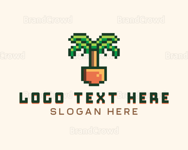 8bit Pixel Palm Tree Logo
