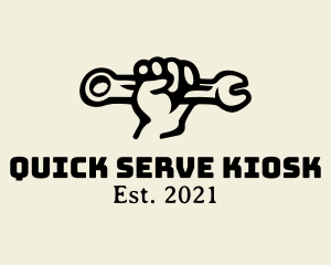 Hand Wrench Mechanic logo design