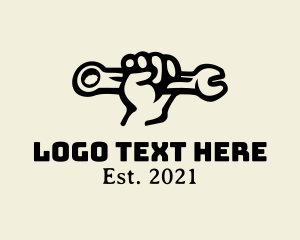 Black - Hand Wrench Mechanic logo design