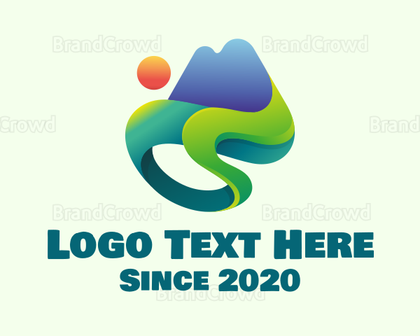 Modern Mountain Landscape Logo