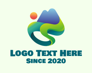 Landform - Modern Mountain Landscape logo design