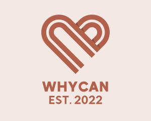 Dating Forum - 3D Heart Ribbon Valentines logo design