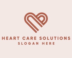 3D Heart Ribbon Valentines  logo design