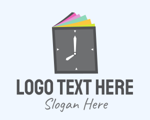 Online Class - Colorful Book Clock logo design