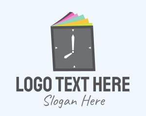 Hour - Colorful Book Clock logo design