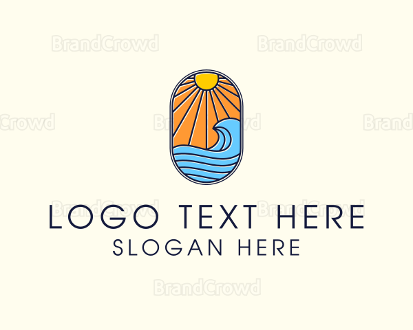 Summer Ocean Coastal Surf Logo