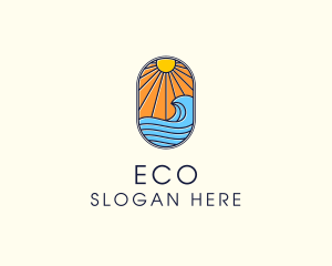 Summer Ocean Coastal Surf Logo