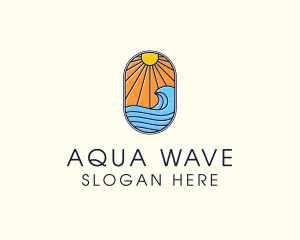Ocean - Summer Ocean Coastal Surf logo design
