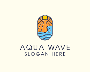 Summer Ocean Coastal Surf logo design