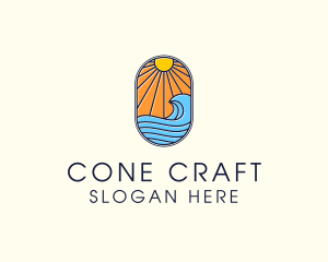 Summer Ocean Coastal Surf logo design