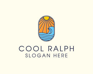 Summer Ocean Coastal Surf logo design