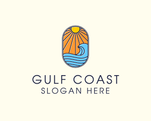 Summer Ocean Coastal Surf logo design