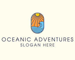 Summer Ocean Coastal Surf logo design