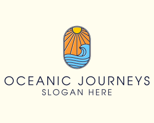 Summer Ocean Coastal Surf logo design