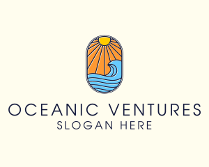 Summer Ocean Coastal Surf logo design