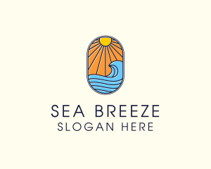 Coastline - Summer Ocean Coastal Surf logo design
