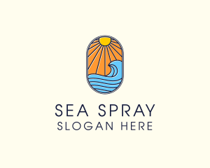 Summer Ocean Coastal Surf logo design