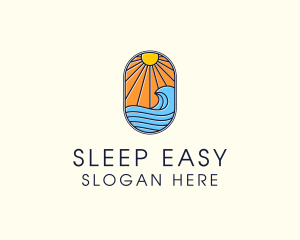 Summer Ocean Coastal Surf logo design