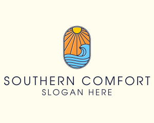 Summer Ocean Coastal Surf logo design