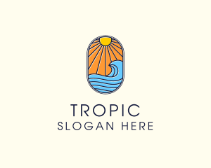 Summer Ocean Coastal Surf logo design