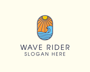Surfing - Summer Ocean Coastal Surf logo design
