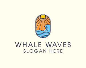 Summer Ocean Coastal Surf logo design