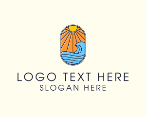 Summer Ocean Coastal Surf Logo