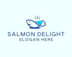 Salmon - Marine Fish Trout logo design