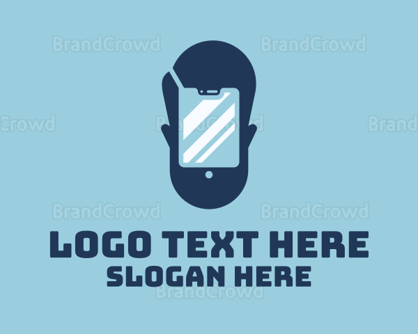 Man Grooming Smartphone Logo