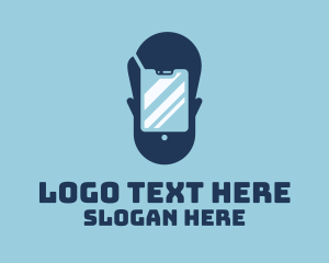 Phone - Man Grooming Smartphone logo design