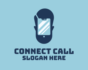 Call - Man Grooming Smartphone logo design